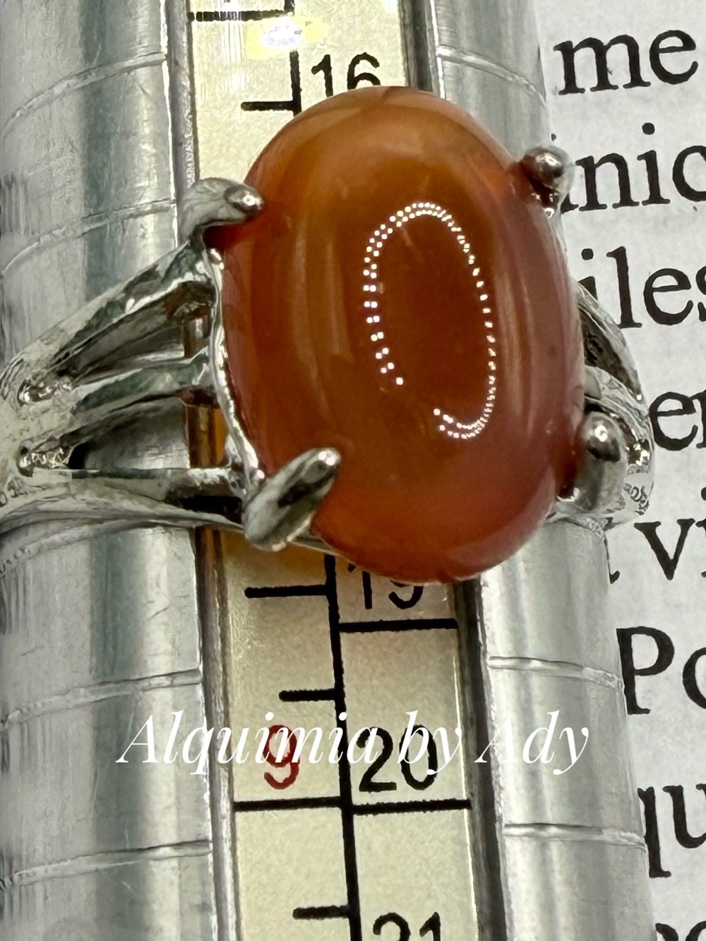Boho Silver Claw Ring with Deep Carnelian Oval